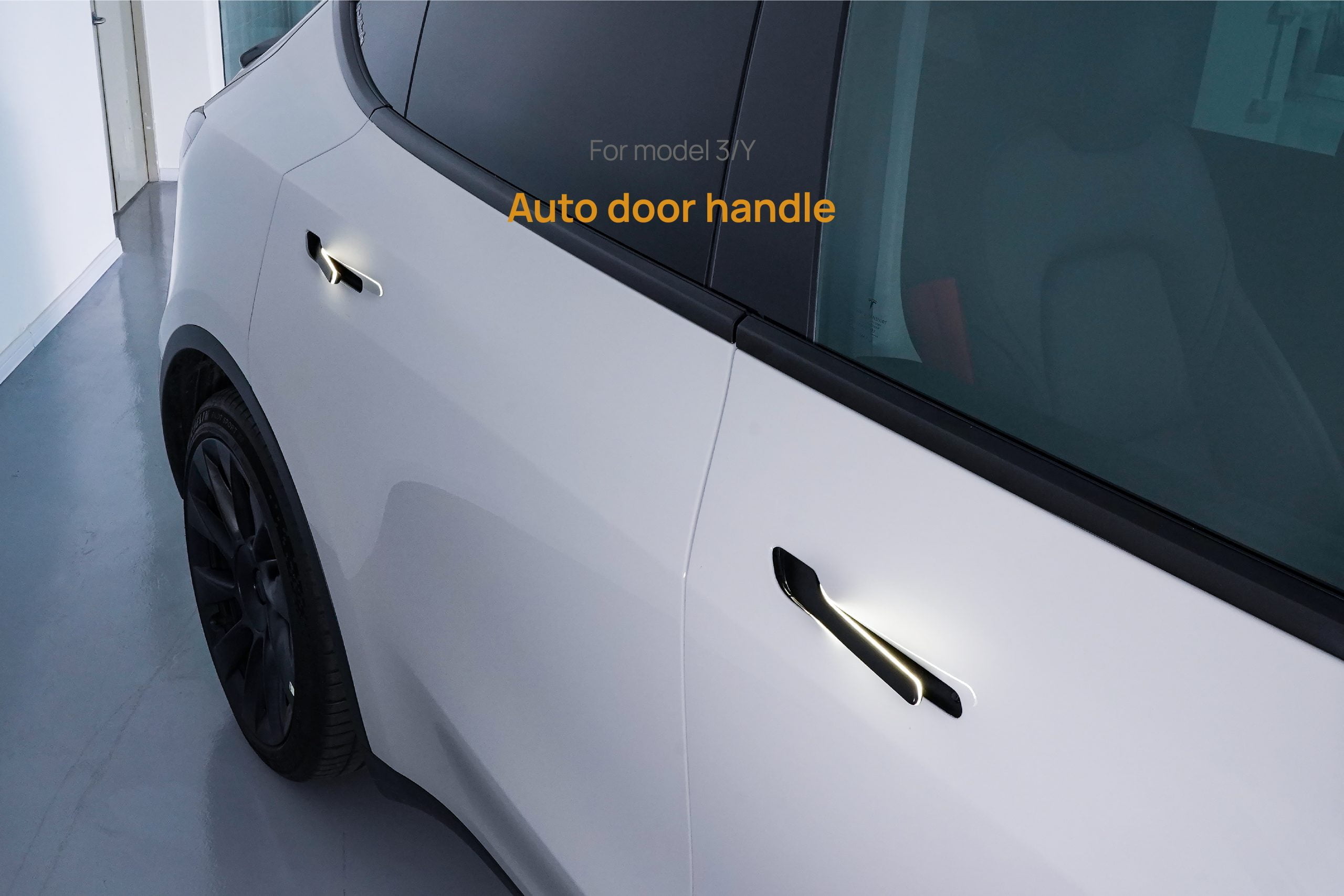 thumbnail image 2 of Xotic Tech Luminous Door Exit Button Stickers – For Tesla Model 3 & Y, Set Of 8, Waterproof PVC 2 of 3